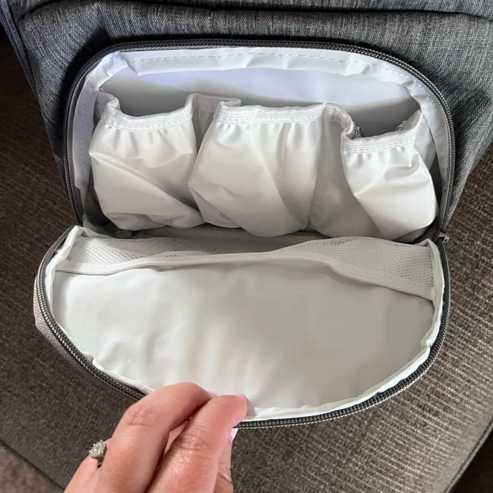 Compact Gray Diaper Bag